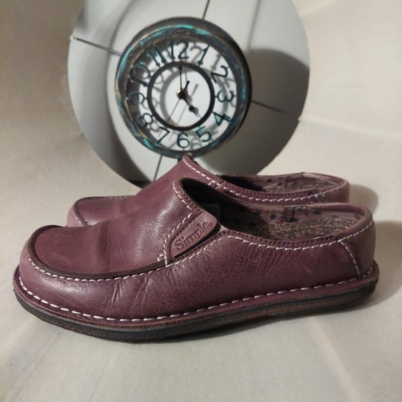 Simple Brown Shors Size 8.5 Leather Mule Clogs Solid Durable Slide On‎ Chunky - Picture 1 of 15
